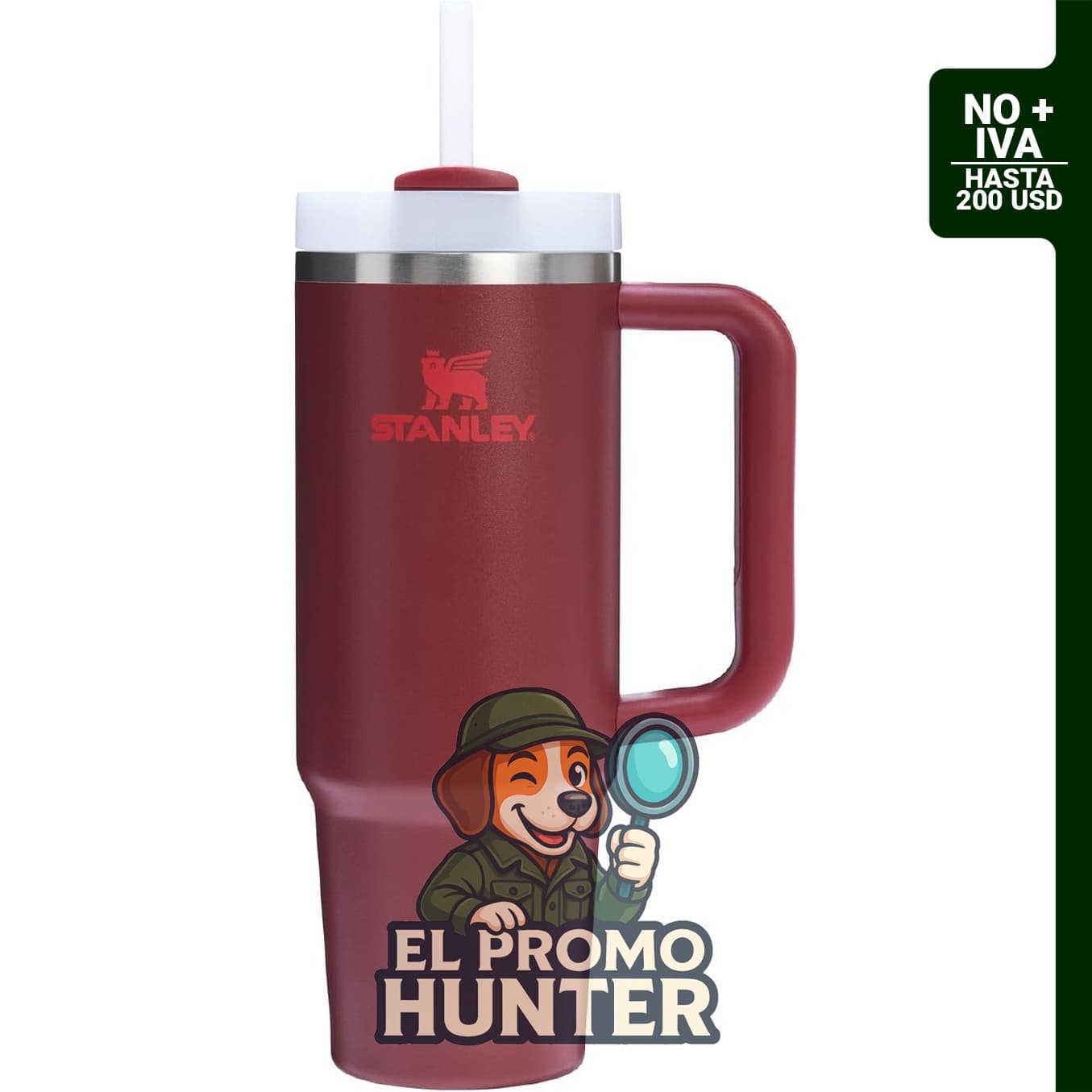 STANLEY Quencher H2.0, vaso de acero inoxidable aislado de 30 onzas (887 ml) con mango y popote.