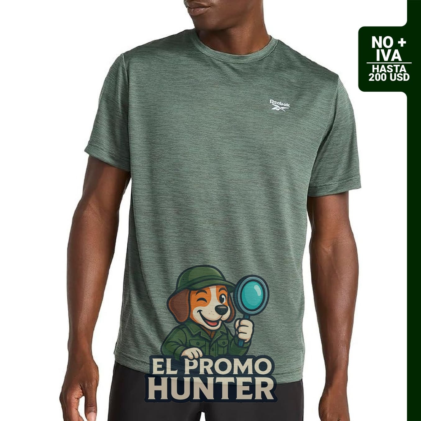 Camiseta de manga corta Reebok para hombre, ajuste estándar, tejido ligero y transpirable.