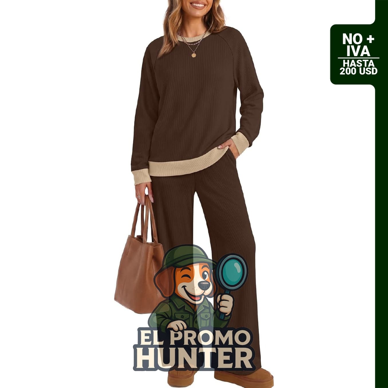 Conjunto de descanso de dos piezas para mujer, adecuado para otoño.