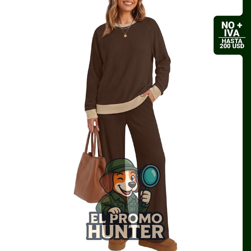 Conjunto de descanso de dos piezas para mujer, adecuado para otoño.