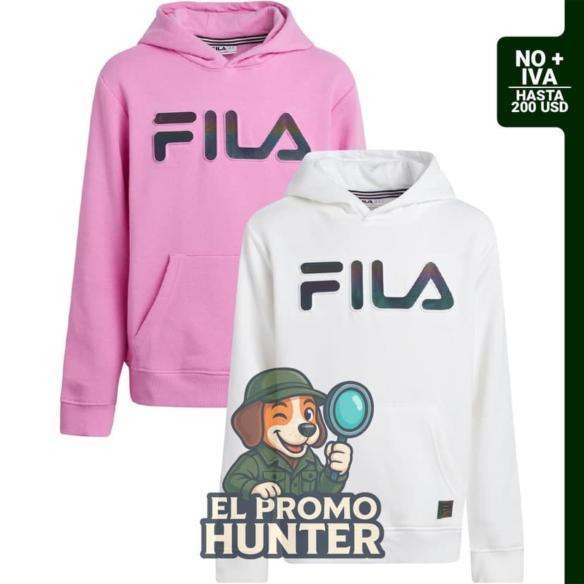 Fila Sudaderas con capucha para niños, pack de 2, forro polar suave, con bolsillo estilo canguro.