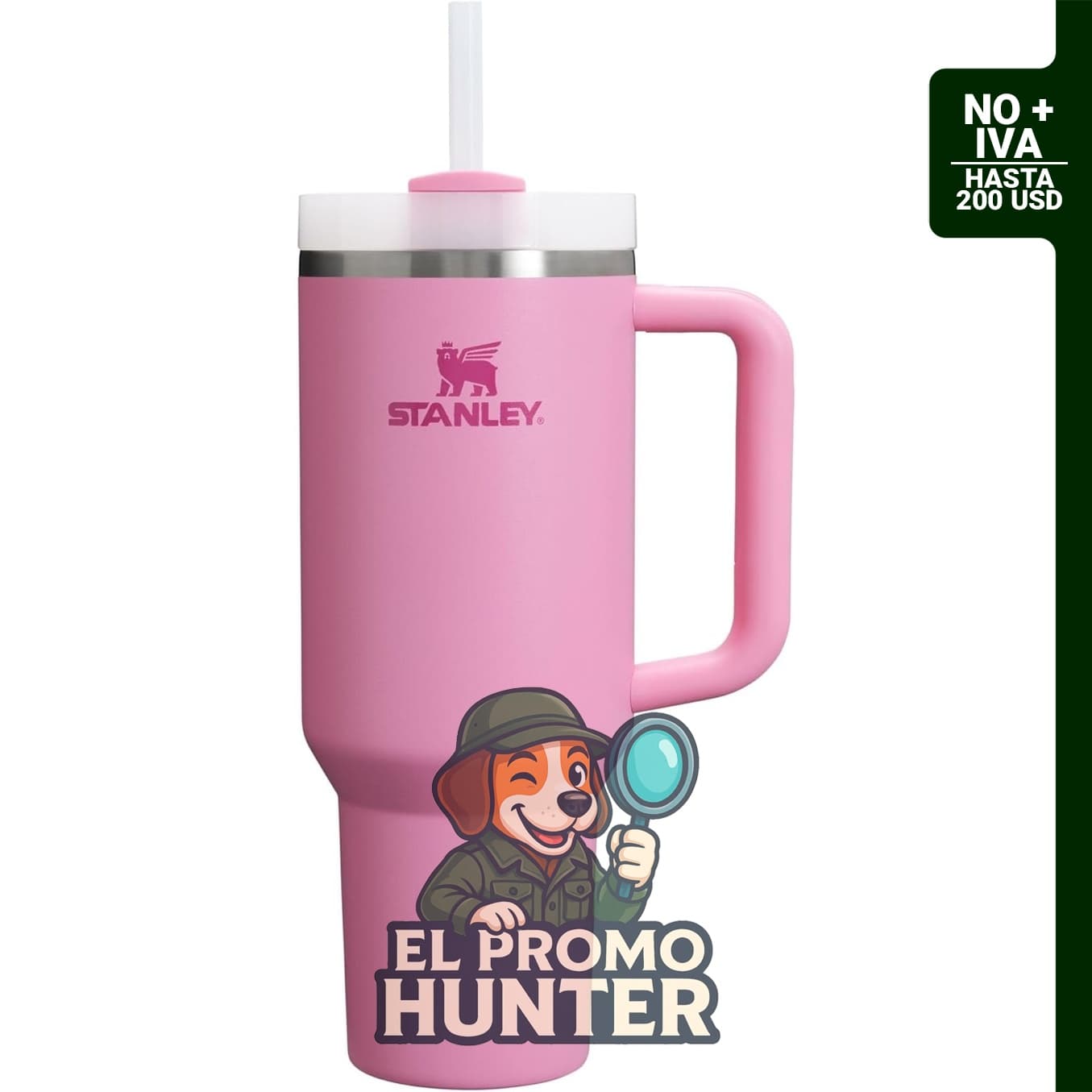 Stanley Quencher H2.0 - Vaso de acero inoxidable de 1,18 L con asa, pajilla y tapa FlowState giratoria de 3 posiciones.