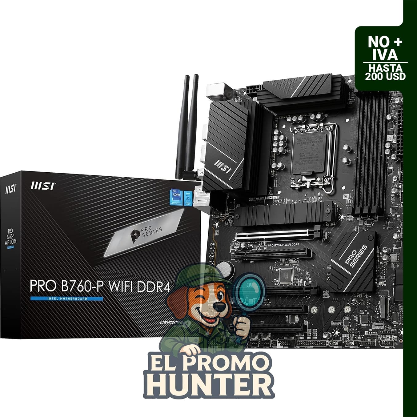 MSI Placa base PRO B760-P WiFi DDR4 ProSeries, compatible con procesadores Intel de 12ª/13ª/14ª generación, LGA 1700.