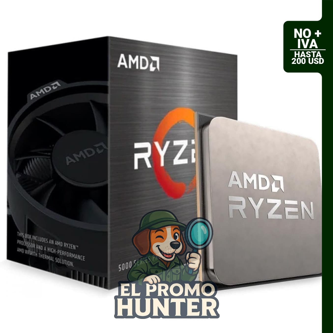 Procesador AMD Ryzen 7 5700, 8 núcleos y 16 hilos, 65W TDP, Socket AM4, caché L2+L3 de 20MB, hasta 4.6GHz Boost Clock.