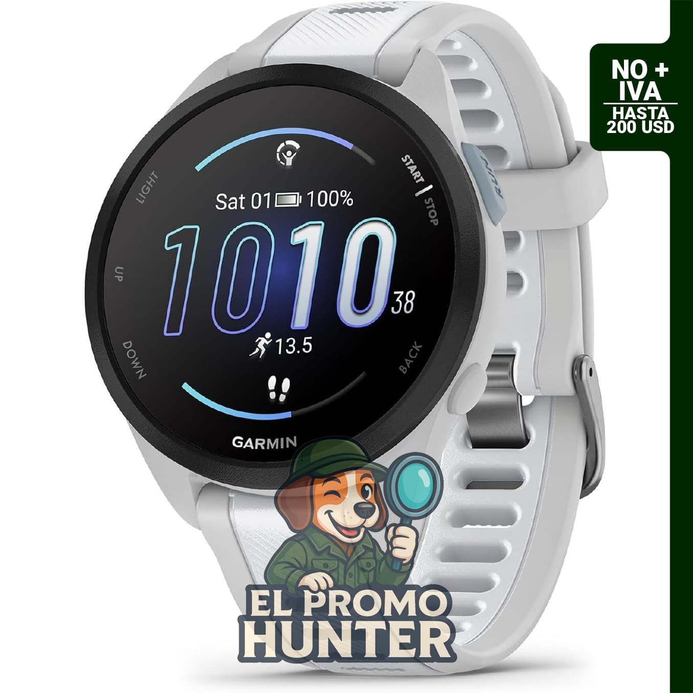 Garmin Forerunner 165, reloj inteligente con pantalla AMOLED y métricas de entrenamiento.