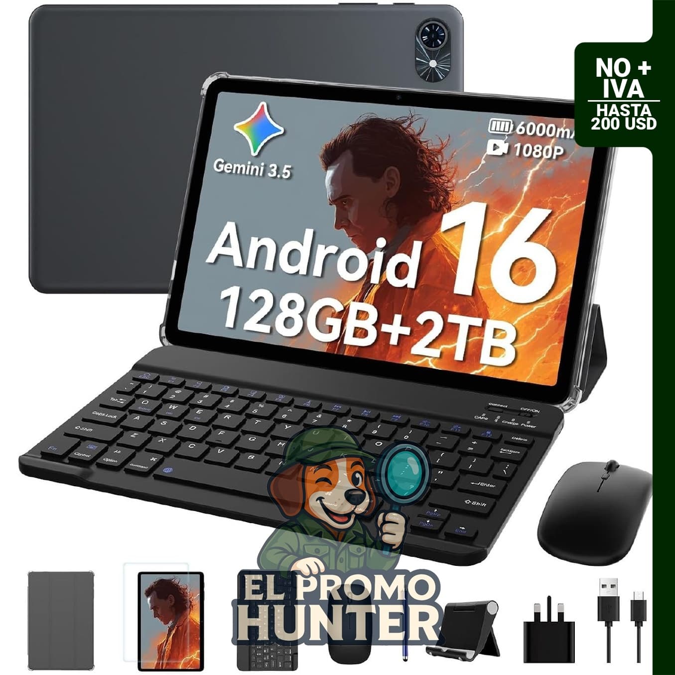TABWEE Tablet Android de 10 pulgadas con teclado, 18 GB de RAM y 128 GB de almacenamiento, expansión de 2 TB.
