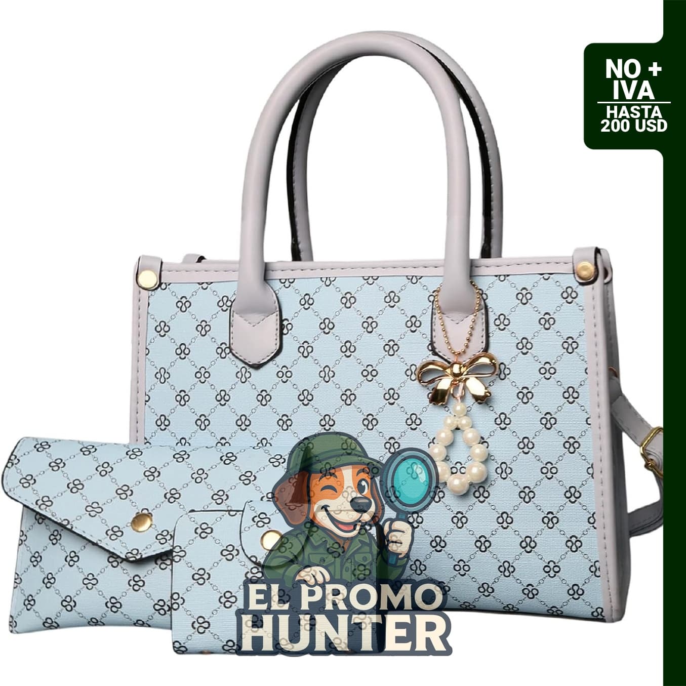 3 bolsas con asa superior para mujeres.