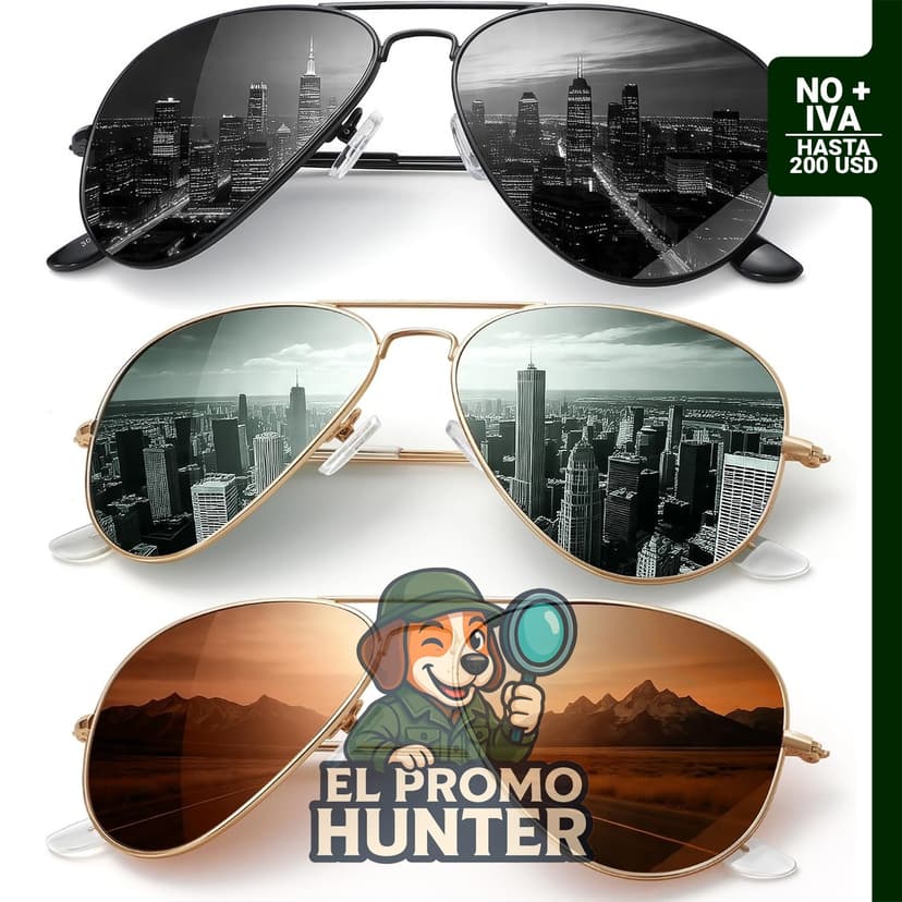 Gafas de sol aviador polarizadas con protección UV para hombres y mujeres.