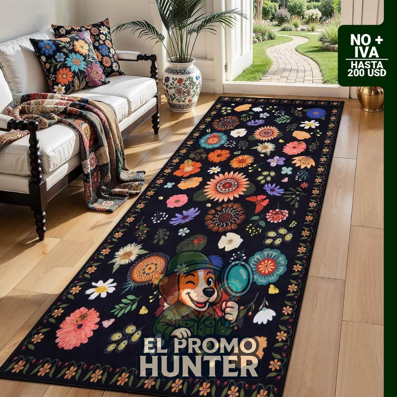 Ciicool 2x6 Runner Rug Non Slip, alfombra lavable para cocinas y pasillos.