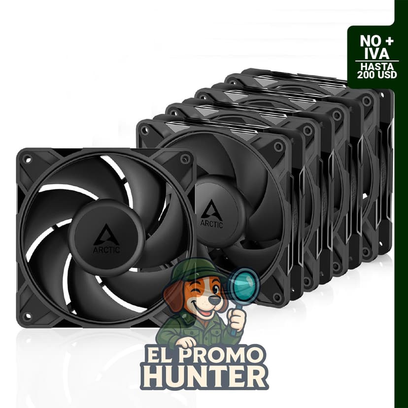 ARCTIC P12 Pro PST - Ventilador PWM de 120 mm, 600-3000 RPM, rodamiento de fluido dinámico, paquete de 5.