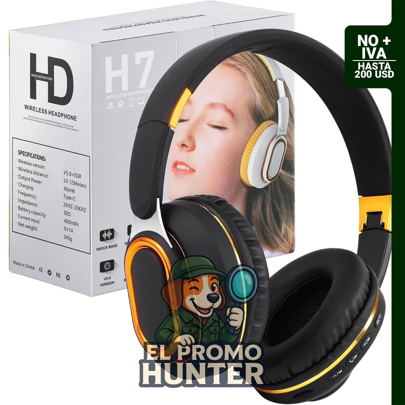 Auriculares Bluetooth YPENSLZX, inalámbricos y plegables, con micrófono oculto, compatibles con celular, portátil y PC.