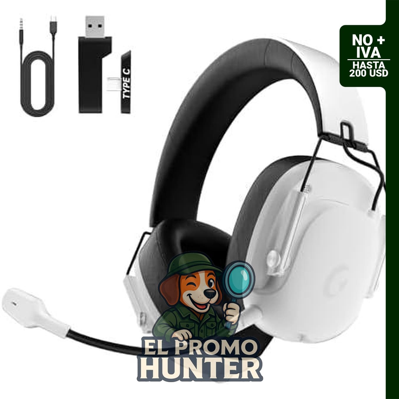 Auriculares Gaming Inalámbricos para PS5, PC, PS4 y Switch, con sonido envolvente 7.1 y micrófono desmontable.