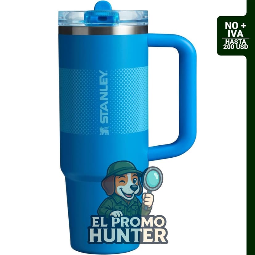 STANLEY Quencher ProTour - Vaso con pajilla, 30 onzas, color azul desteñido. Vaso de acero inoxidable aislado, a prueba de fugas.