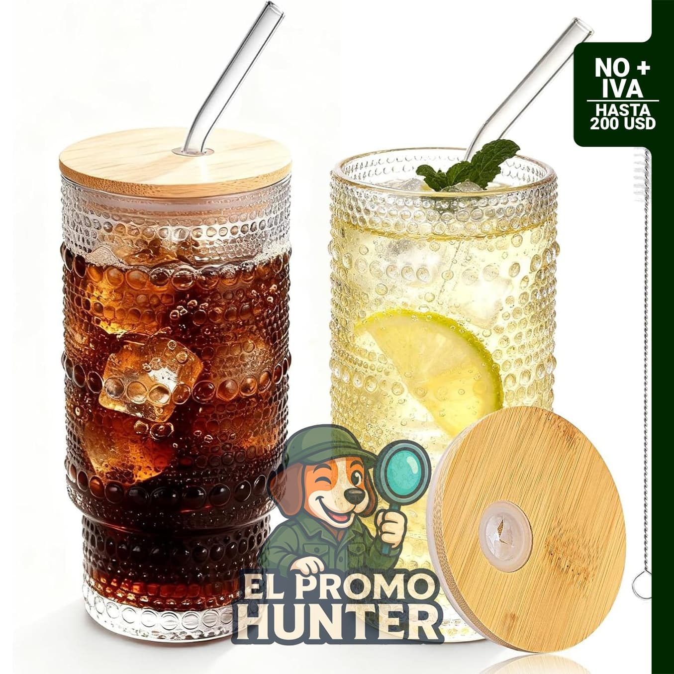Vasos Hobnail de 16 oz, paquete de 2, para agua, jugo, cerveza, cócteles y whisky.
