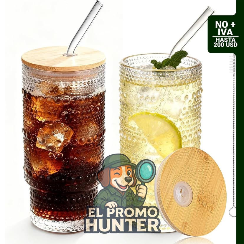 Vasos Hobnail de 16 oz, paquete de 2, para agua, jugo, cerveza, cócteles y whisky.