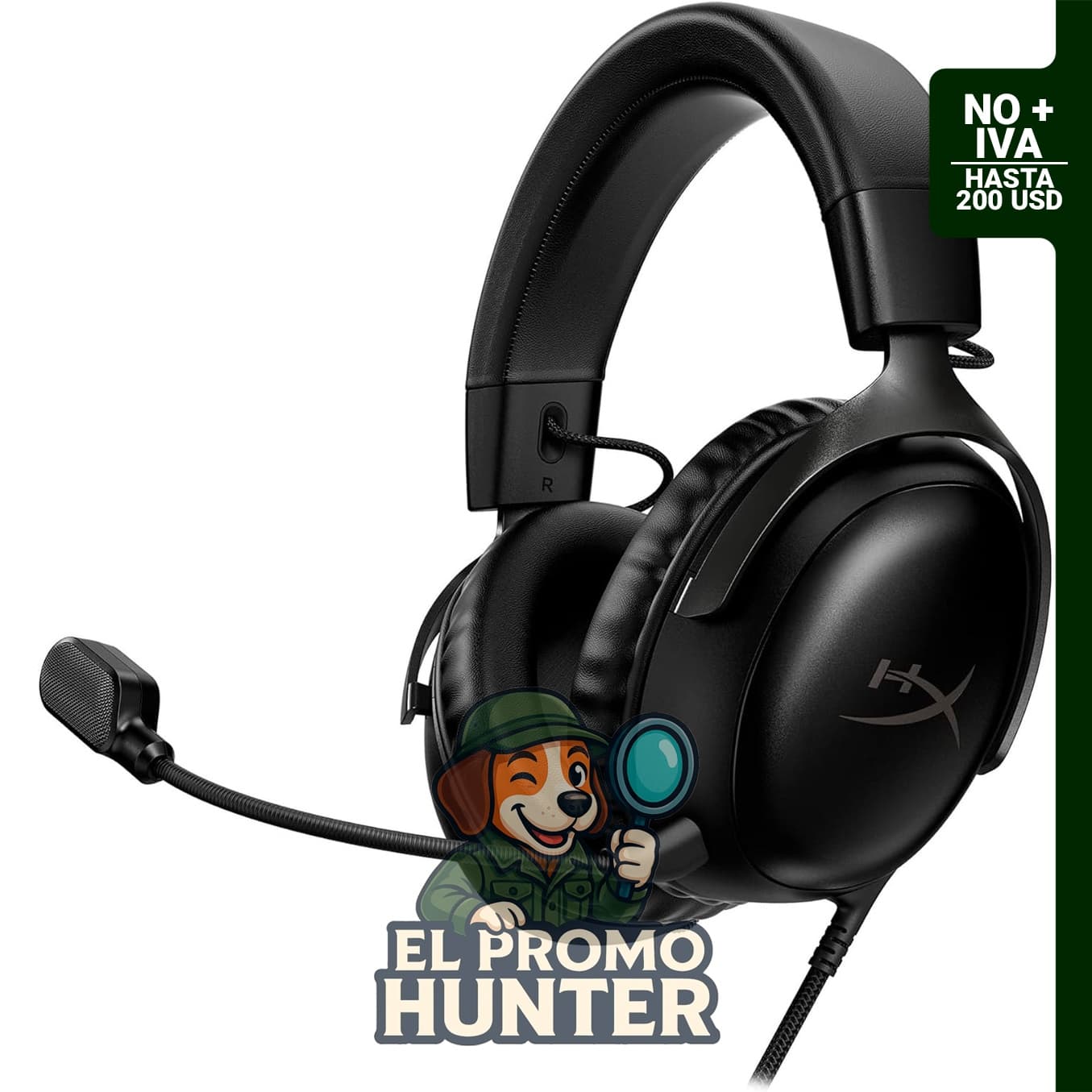 HyperX Cloud III - Auriculares con cable para juegos, bocinas de 53 mm, micrófono de 10 mm, conectividad USB-C, USB-A y 3.5 mm.