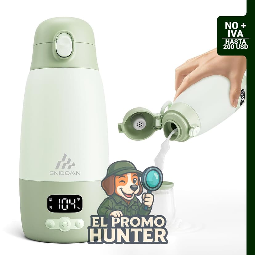 Calentador de botellas portátil Snidomn, batería de 4000 mAh para viajes.