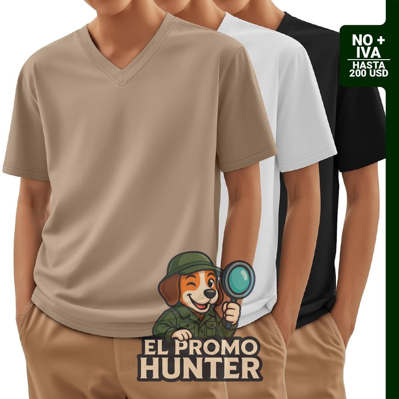 Paquete de 3 camisetas de verano de manga corta con cuello en V para niños de 3 a 16 años.
