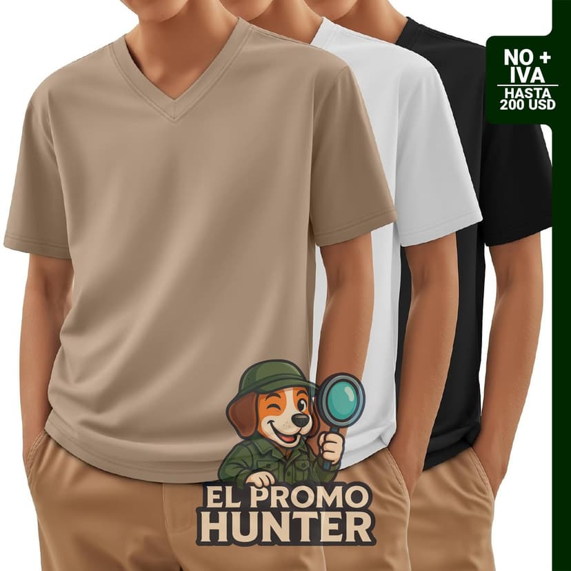 Paquete de 3 camisetas de verano de manga corta con cuello en V para niños de 3 a 16 años.