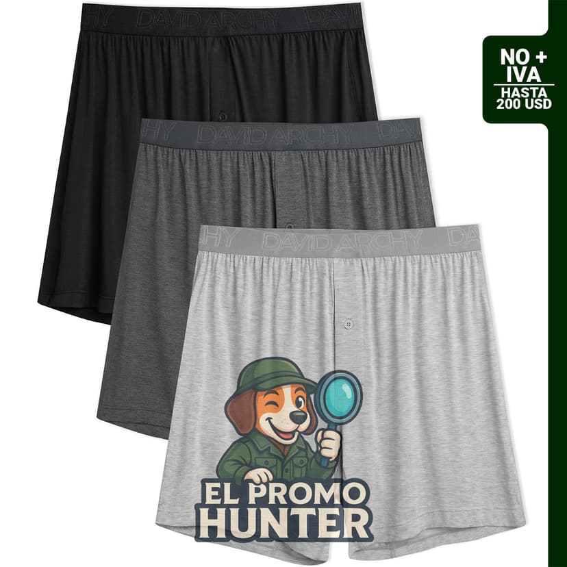Calzoncillos tipo bóxer DAVID ARCHY de rayón de bambú para hombre, paquete de 3/4/5.