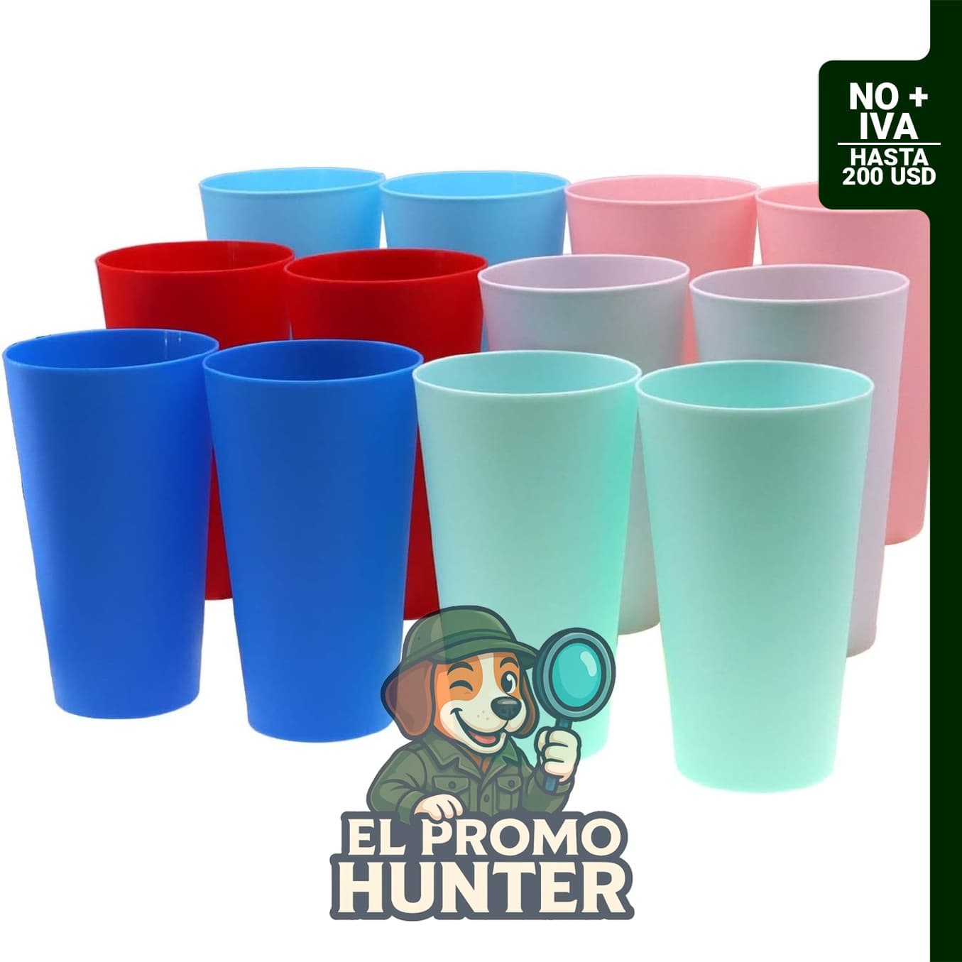 AOYITE juego de 12 vasos de plástico reutilizables de 946 ml, multicolor.