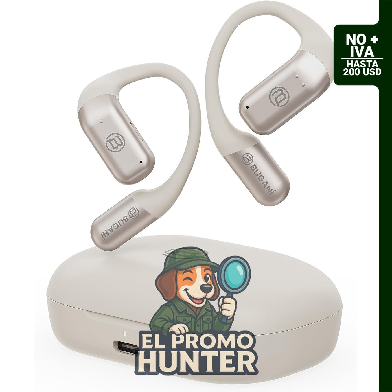 BUGANI Auriculares Bluetooth inalámbricos de oído abierto