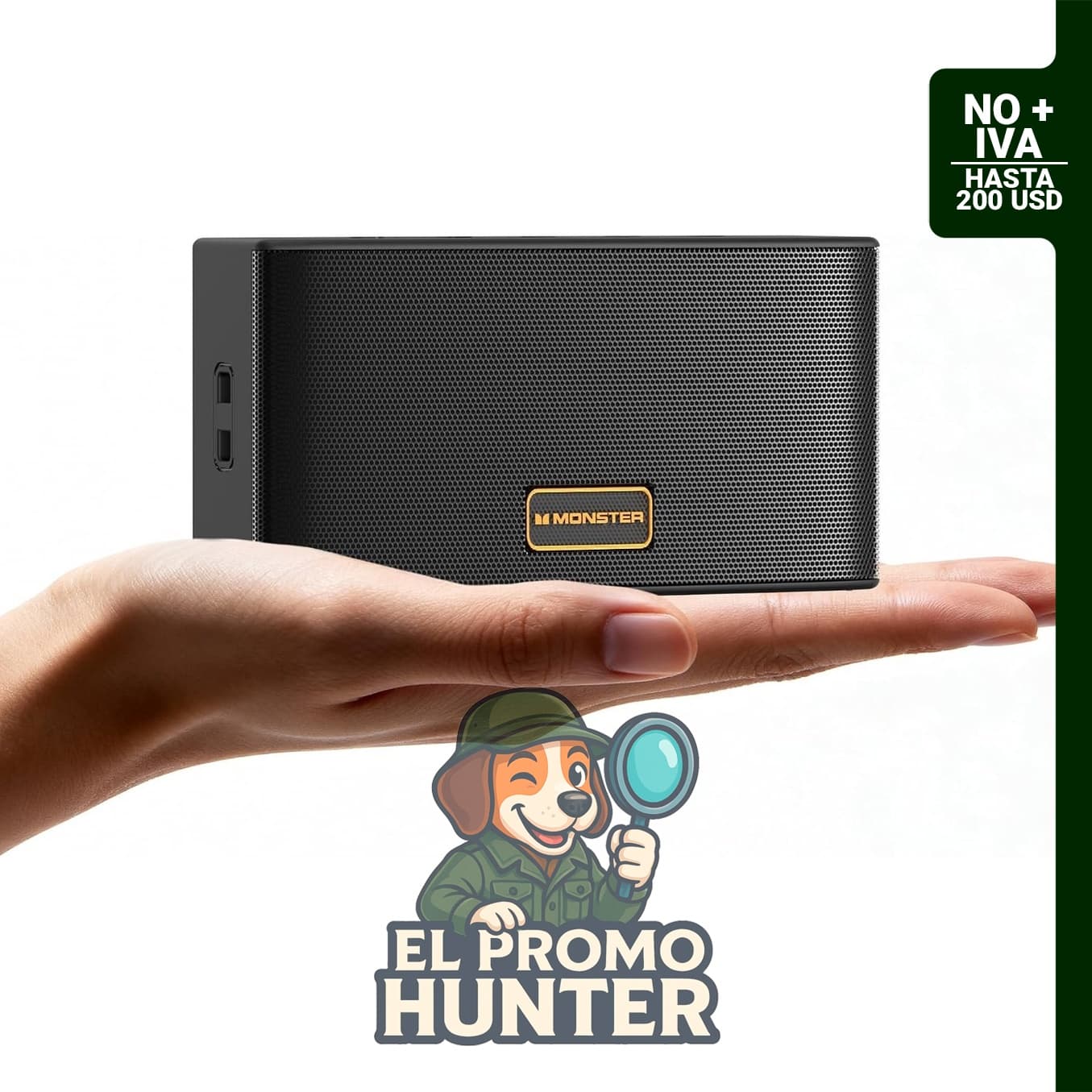 Monster Cubis Bluetooth Speaker, bocina portátil de 15W, Bluetooth 6.0, batería de 15 horas, IPX7 resistente al agua.