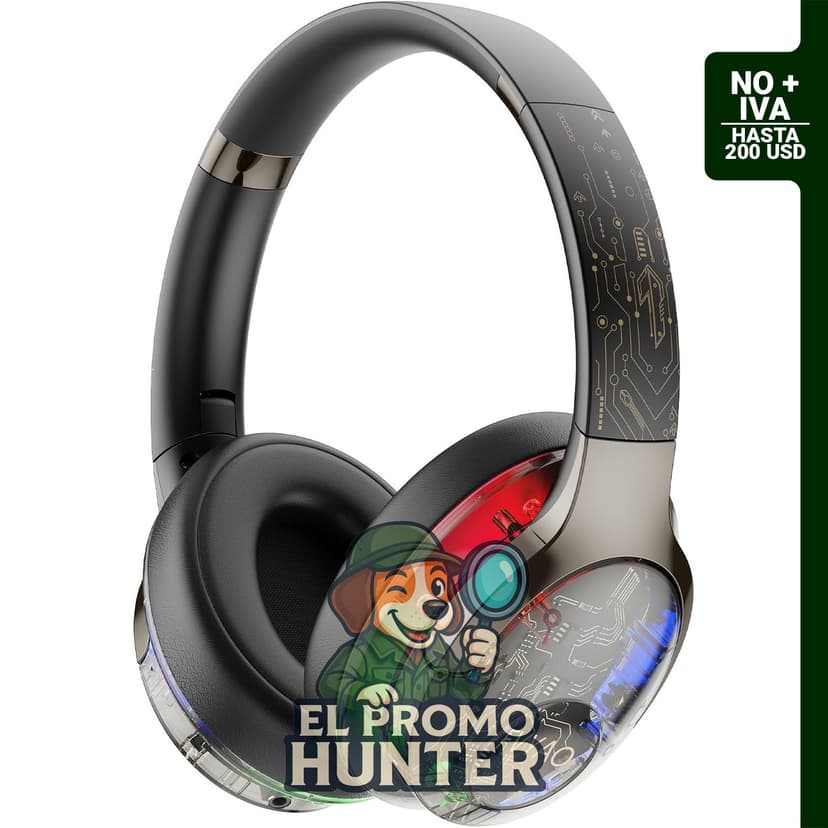 Audífonos Bluetooth BUGANI Over Ear con luz RGB