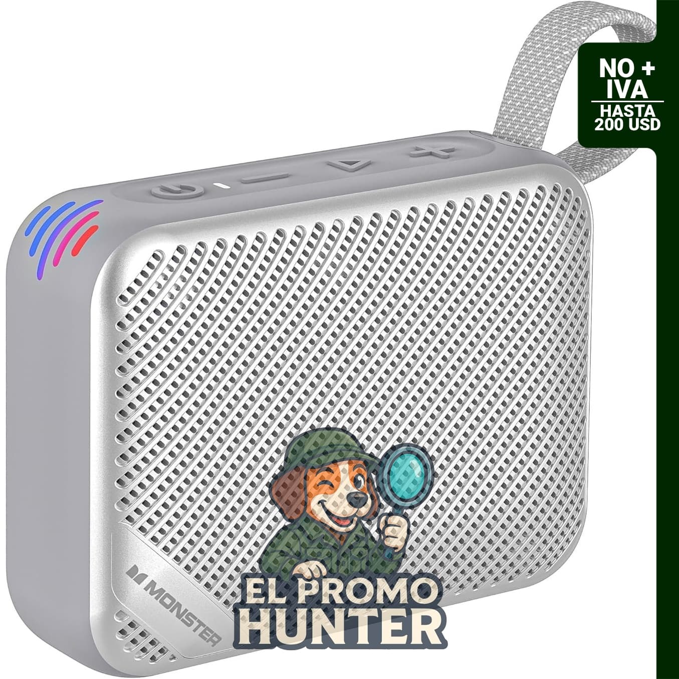 Monster Altavoz Bluetooth portátil S360, IPX7 impermeable, Bluetooth 6.0, 20 horas de reproducción, sonido estéreo.
