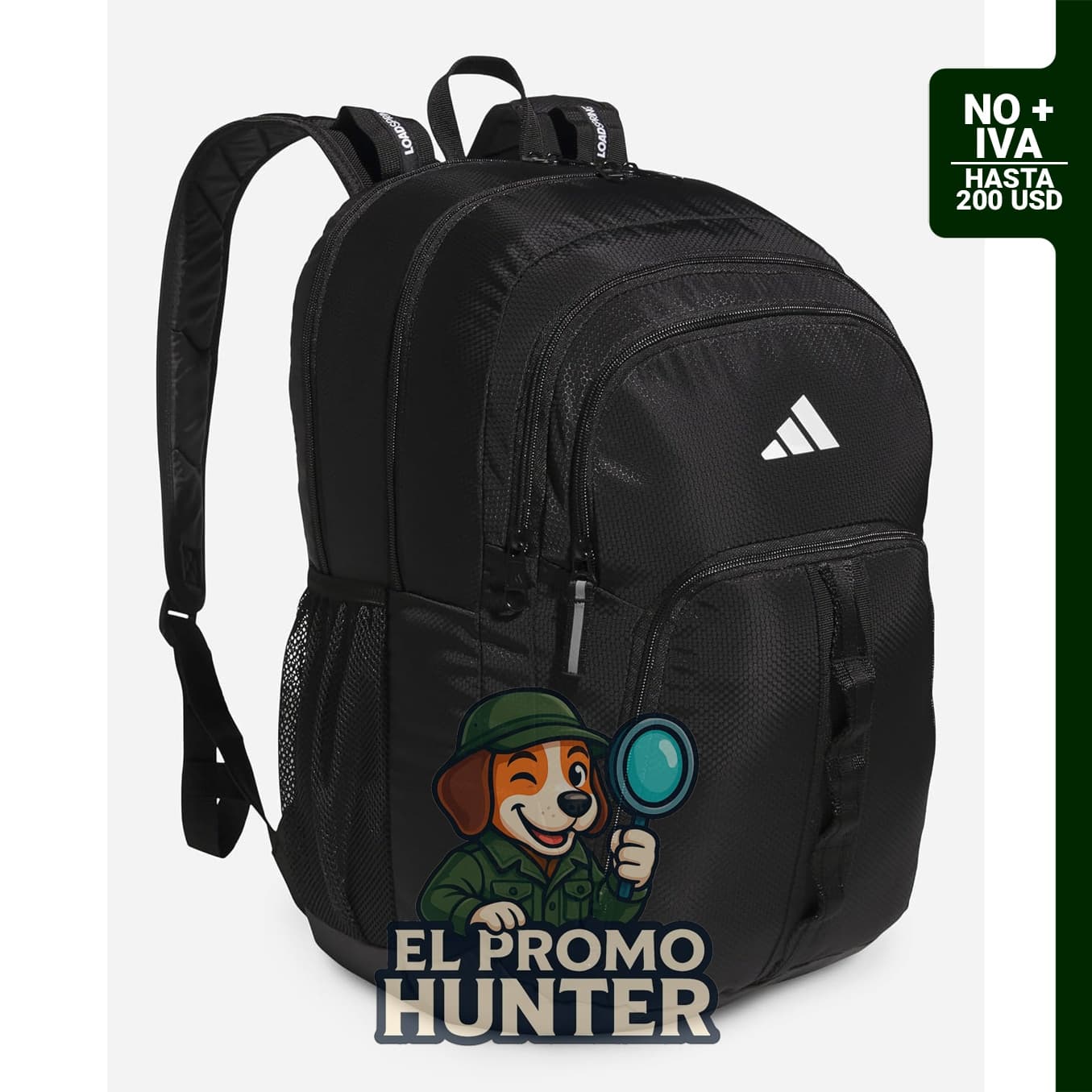 Mochila Primetime para laptop, color Negro/Blanco, tamaño único.