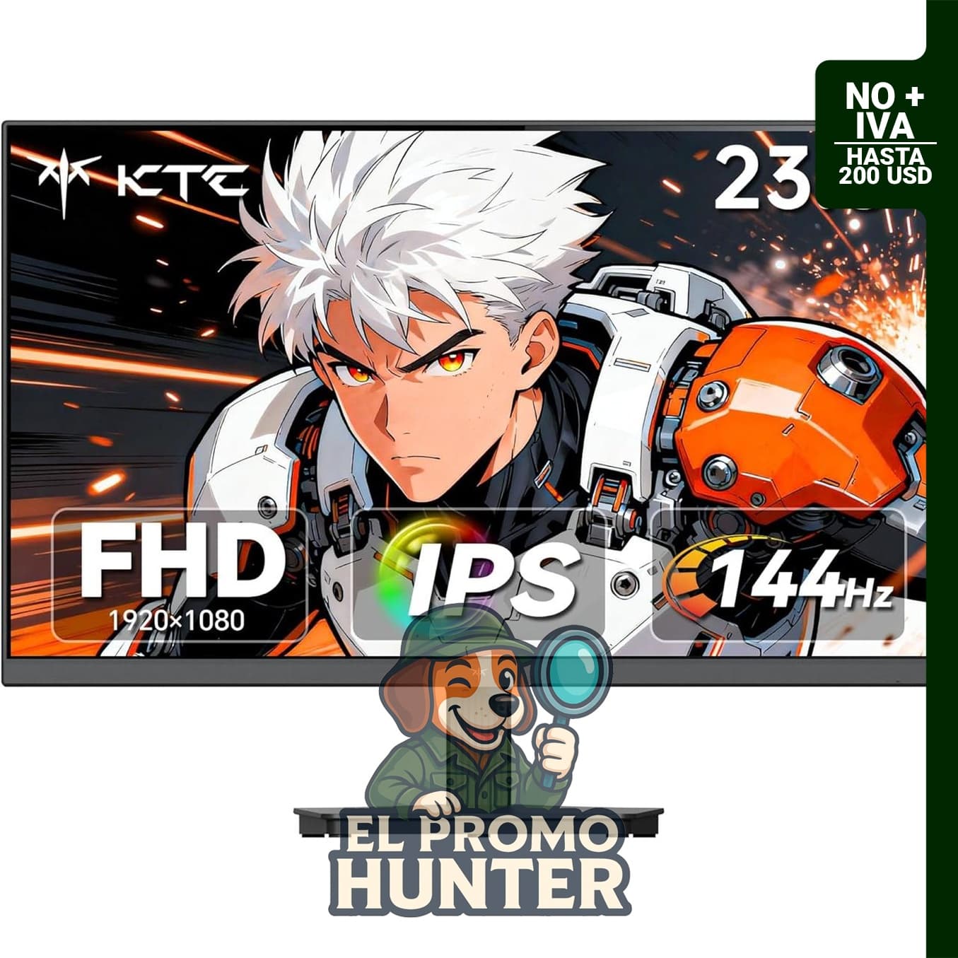 KTC Monitor de juegos de 23.8" (60.4 cm) FHD@144Hz con panel IPS, 95% DCI-P3, 99% sRGB, 300 cd/㎡, 1500:1.