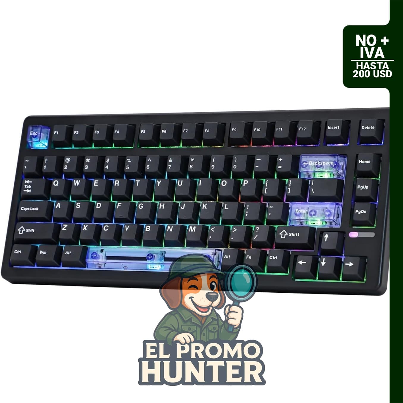 EPOMAKER HE80 Teclado para juegos con efecto Hall, sondeo de 8K y escaneo de 32K, retroiluminación RGB, intercambiable en caliente.