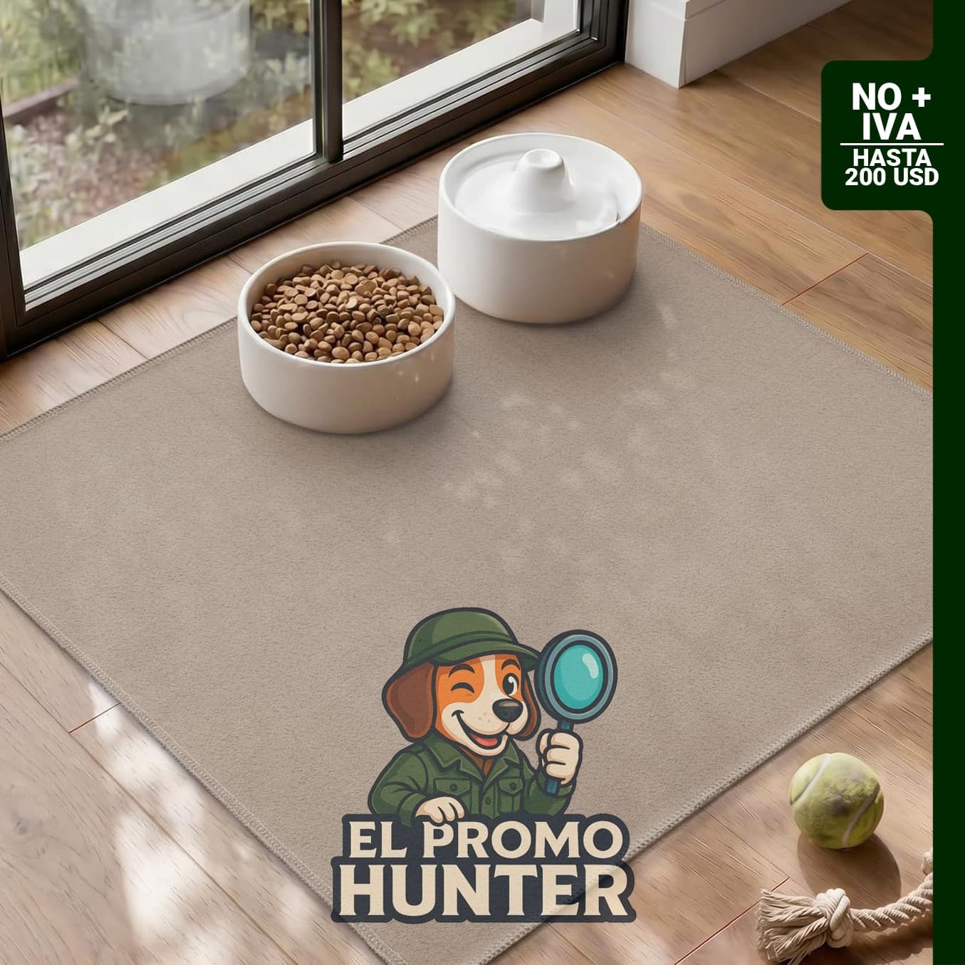 MontVoo Tapete de alimentación para mascotas, tapete absorbente y de secado rápido con respaldo antideslizante.