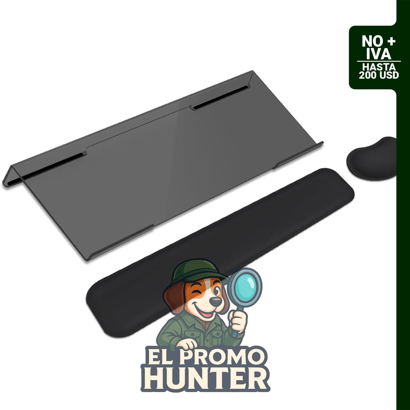 Juego de reposamuñecas para teclado de computadora, color negro.