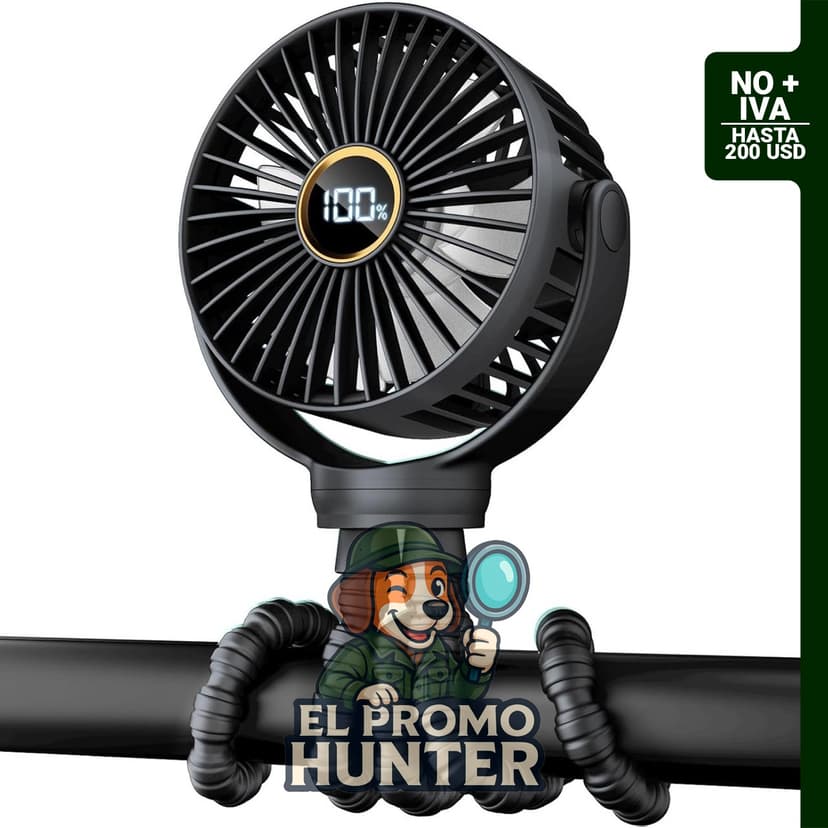 Mini ventilador portátil recargable para cochecito, compatible con vagones y asientos de automóvil.