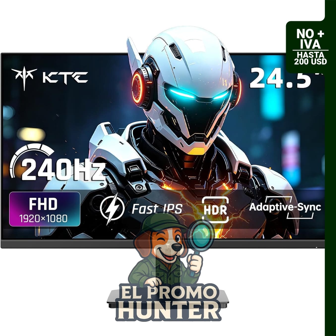 Monitor KTC H25T7-A de 24.5" (62.2 cm) FHD IPS, 240Hz