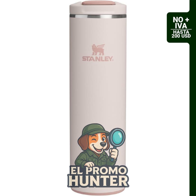 STANLEY Transit FlipTop - Taza de viaje de acero inoxidable aislado al vacío, 16 oz (473 ml), color cuarzo rosa.