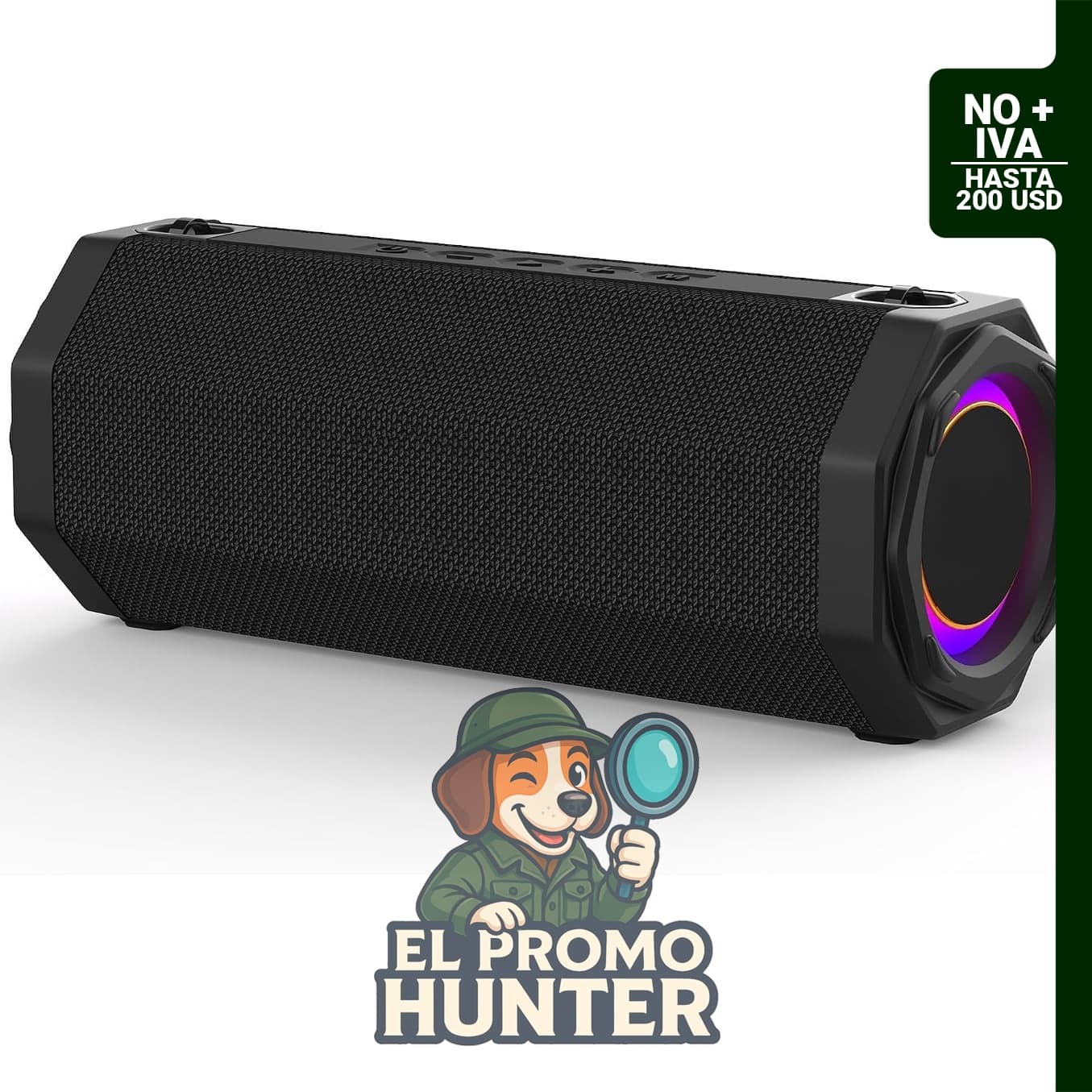 Oraolo Altavoz Bluetooth, potencia de 50 W, impermeable IPX6, emparejamiento TWS, tiempo de reproducción de 24 horas.