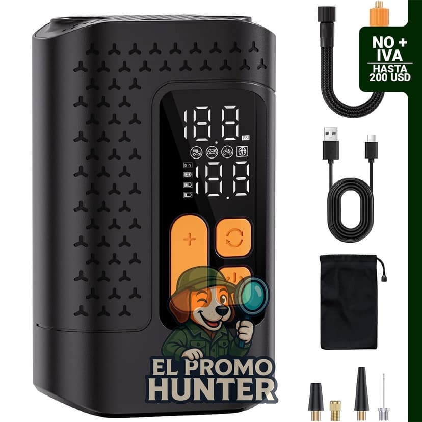 Bomba de aire eléctrica Aucoza, 160 PSI, mini bomba para bicicletas con manómetro digital.