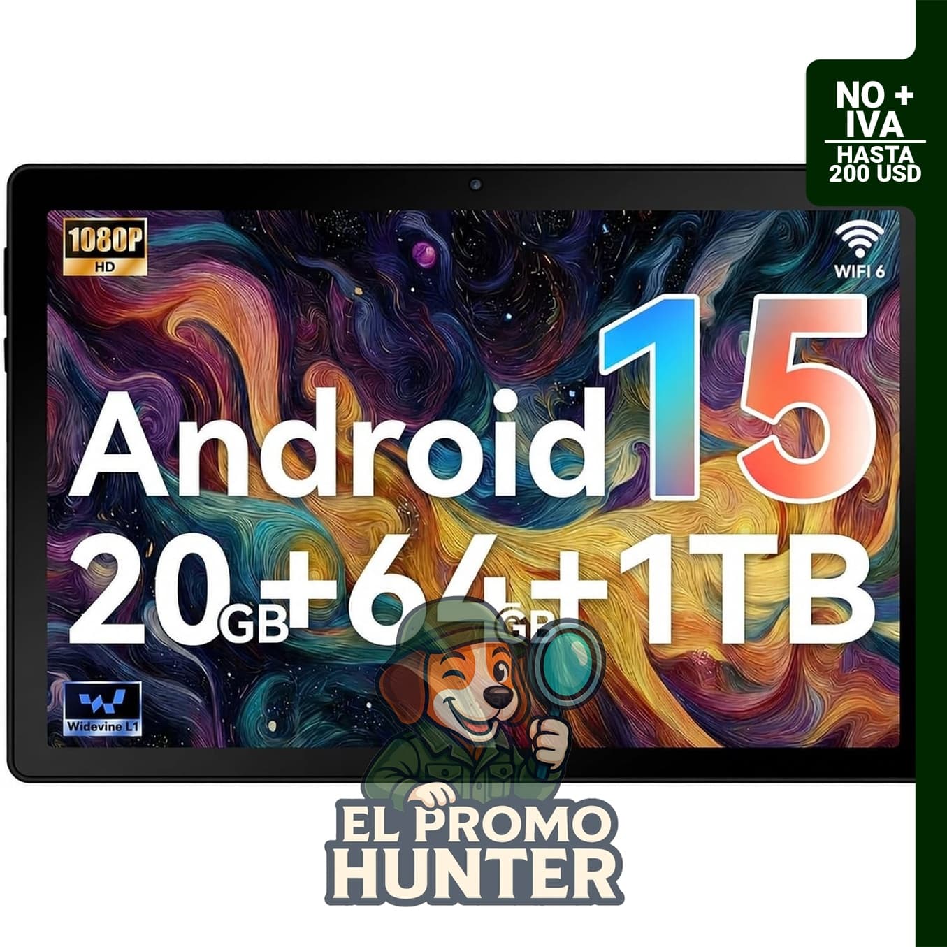Gleeso Tableta Android de 10 pulgadas, 20 GB de RAM, 64 GB de almacenamiento interno, expansión hasta 1 TB con TF.