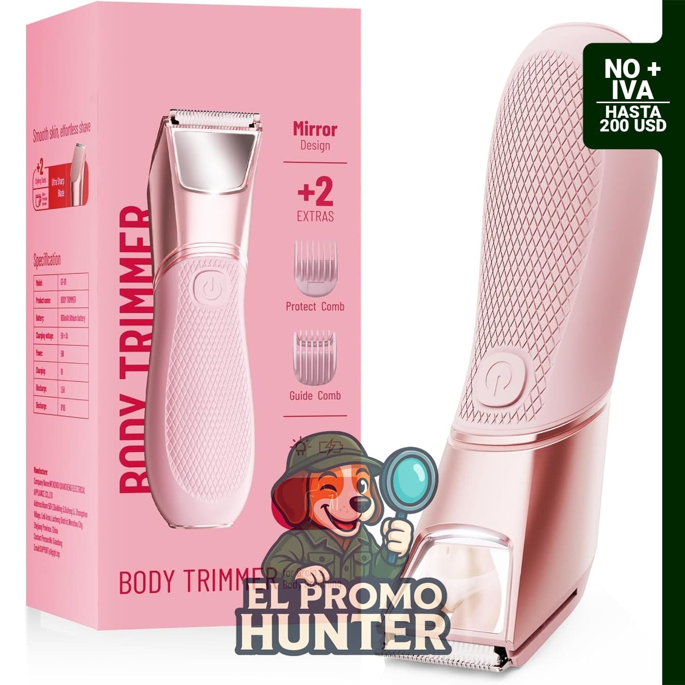 JMJDYITAO Recortadora de bikini recargable para mujer, afeitadora eléctrica.