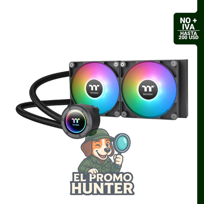 Thermaltake TH240 ARGB Sync V2 enfriador de CPU de líquido con ventiladores de 120 mm, control ARGB y bloque de agua de espejo.