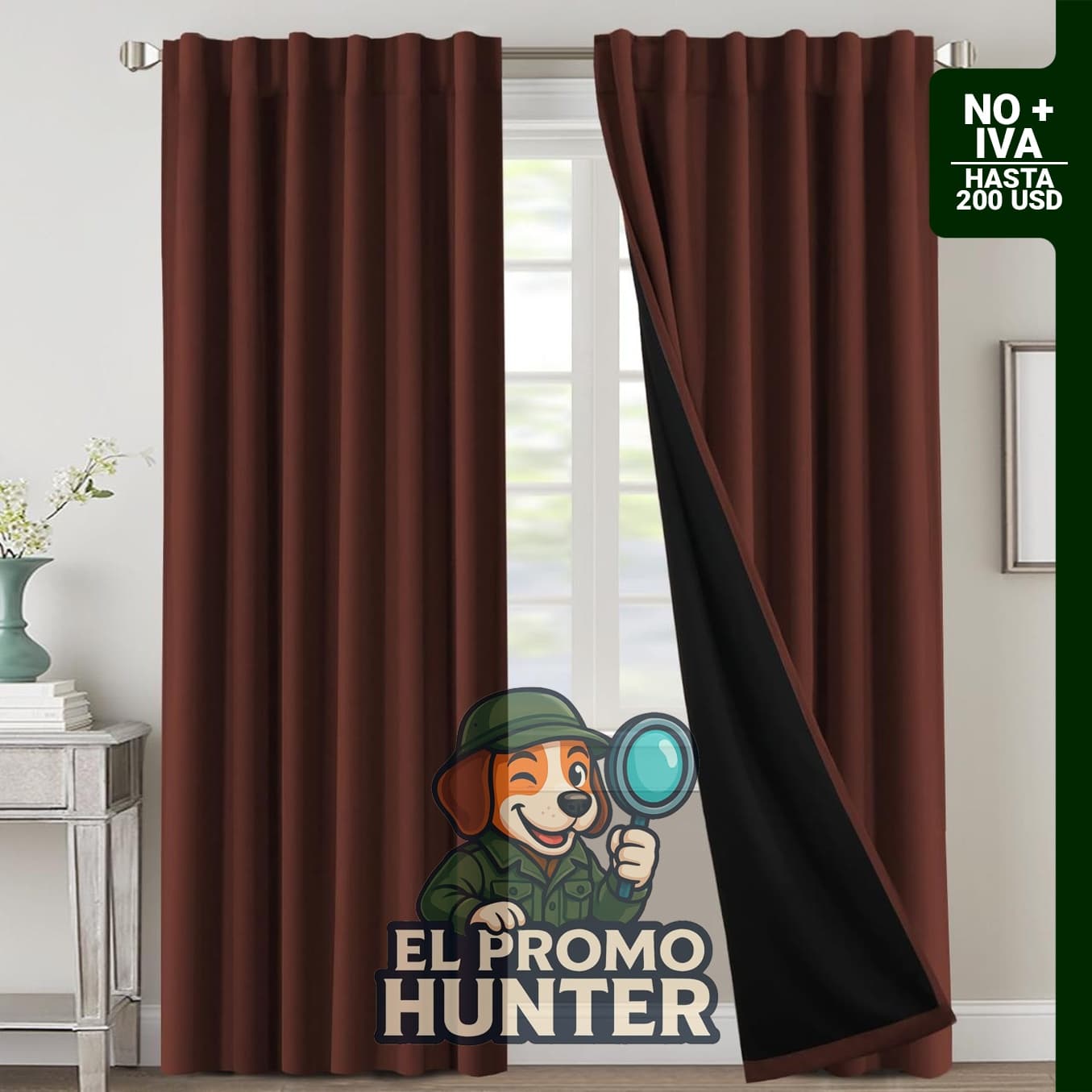 H.VERSAILTEX Cortinas 100% opacas de 96" (244 cm) con forro negro y aislamiento térmico.