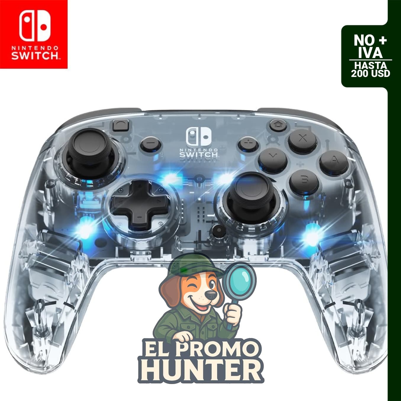 Control Inalámbrico RGB para Nintendo Switch y Switch 2, con iluminación LED prístina y control total del juego.