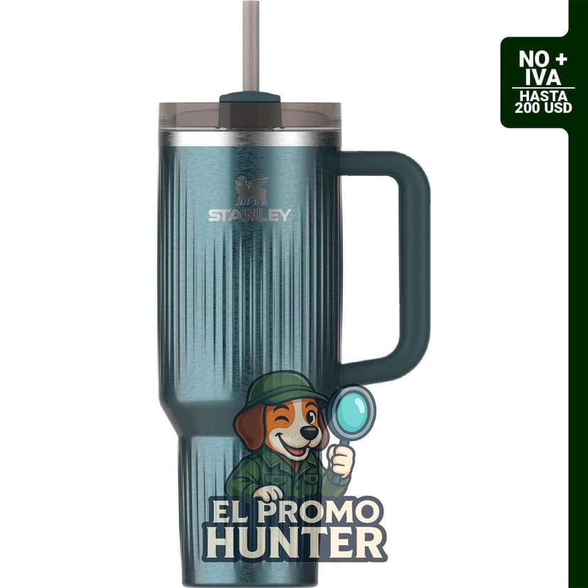 STANLEY Quencher H2.0, vaso de acero inoxidable de 1,18 L con tapa de 3 posiciones y popote.