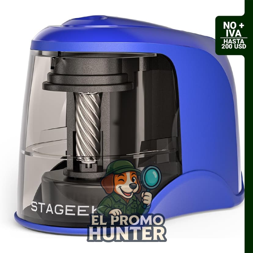 Stageek Sacapuntas eléctrico, compatible con lápices n.º 2 y lápices de colores de 6-8 mm.