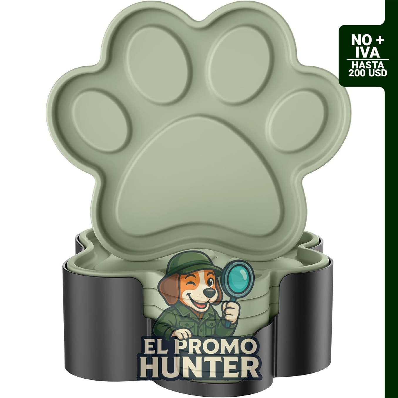ME.FAN Posavasos de silicona, paquete de 6, forma de pata de perro y gato, antideslizantes y antiadherentes.