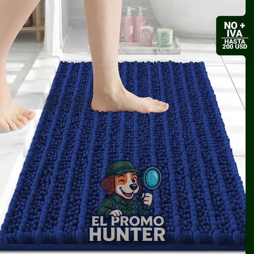 Arotive Alfombra para baño de felpilla, antideslizante, lavable en lavadora, 61 x 40,6 cm, azul rey.