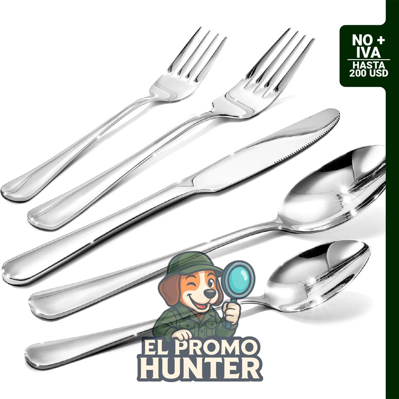 Juego de cubiertos HIKAA para 8 personas, 40 piezas de acero inoxidable 18/10 con pulido de espejo, aptos para lavavajillas.