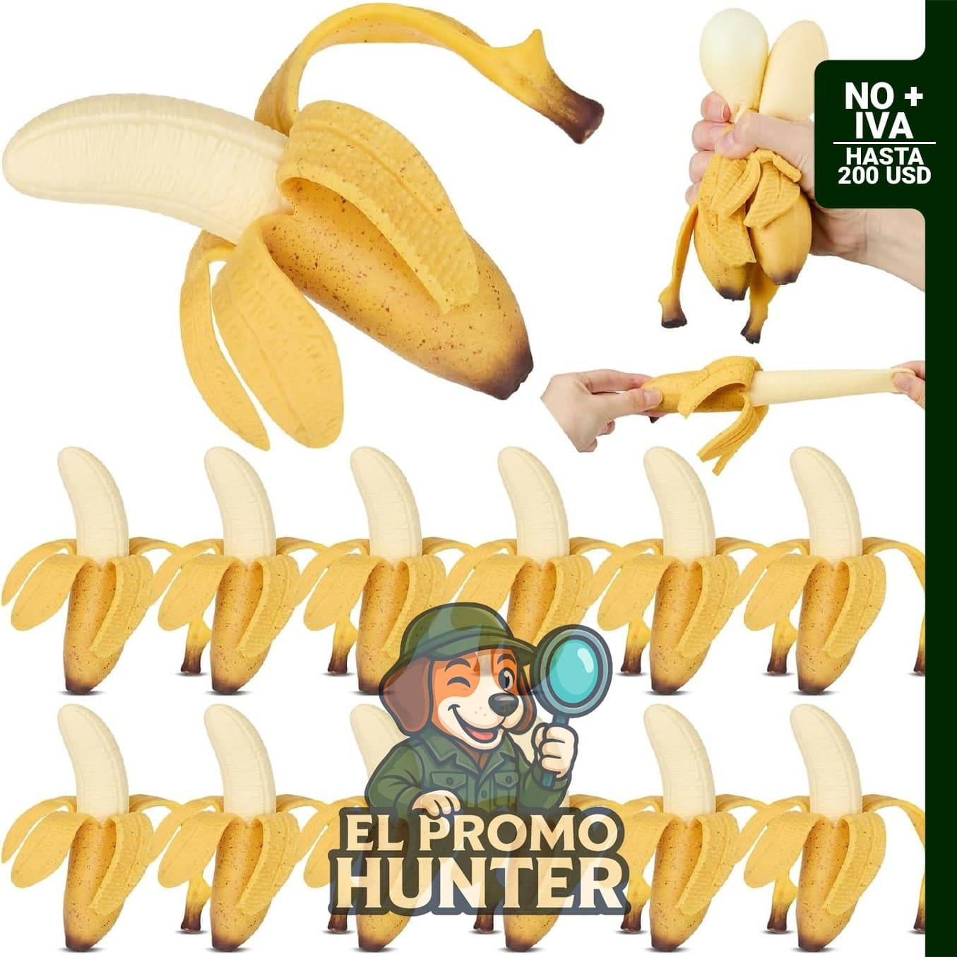 Pack de 12 bolas de estrés en forma de plátano, juguetes sensoriales suaves de 13,5 cm.